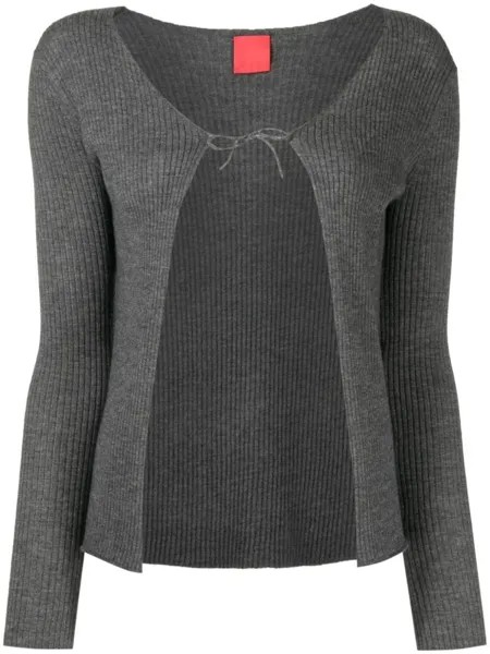 Cashmere In Love кардиган Lizzie в рубчик, серый