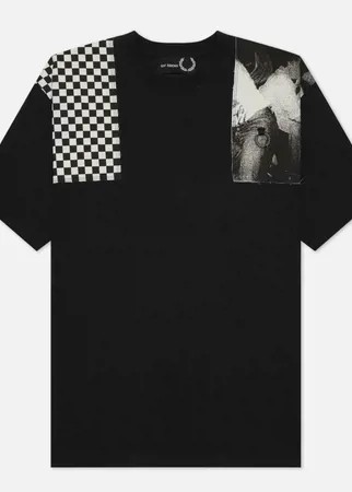 Мужская футболка Fred Perry x Raf Simons Oversized Printed Patch, цвет чёрный, размер S