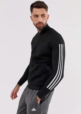 Трикотажный бомбер adidas ID-Черный