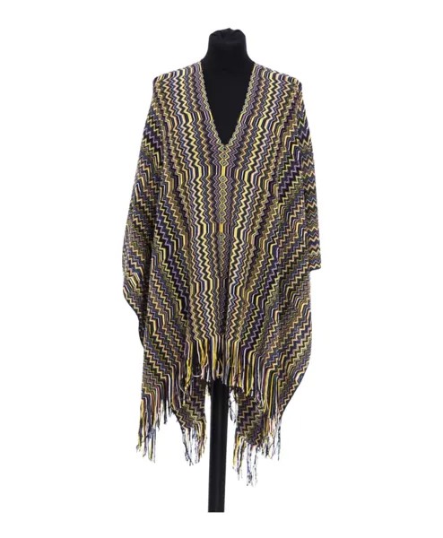 Стильное пончо с геометрической бахромой Missoni, мультиколор