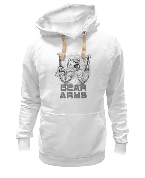 Худи Printio Bear arms белое 3XL