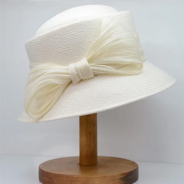 Высококачественная японская бумажная шляпа, изысканная модная вогнутая шляпа с широкими полями и бантом, женская шляпа для вечерние, шляпы от солнца