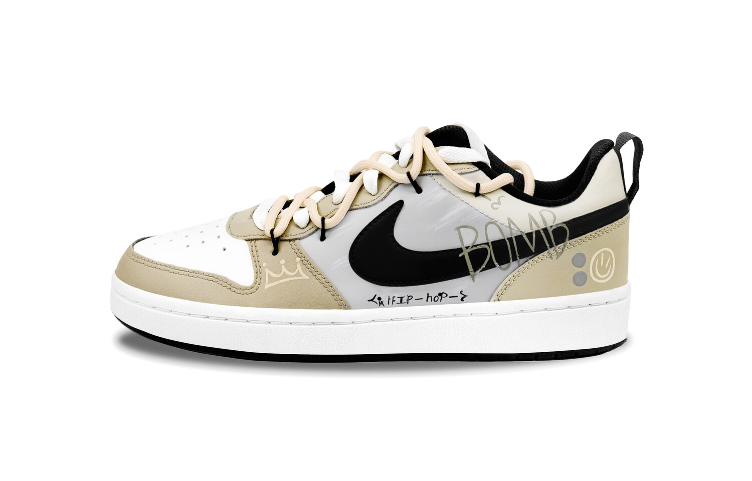 Кроссовки Nike Court Borough Skateboarding Shoes Women's Low-top Black, коричневый