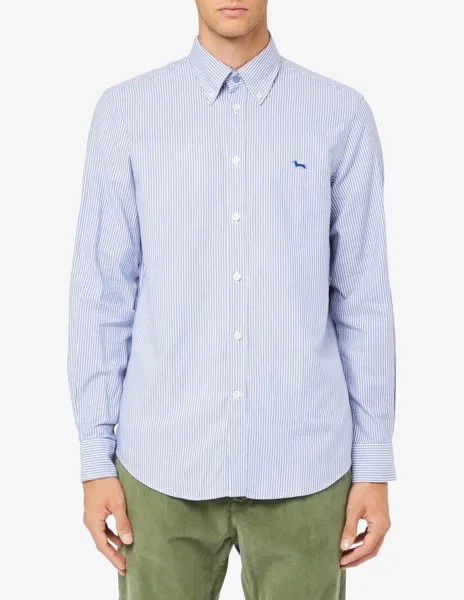 Оксфордская рубашка в полоску Harmont & Blaine, светло-синий