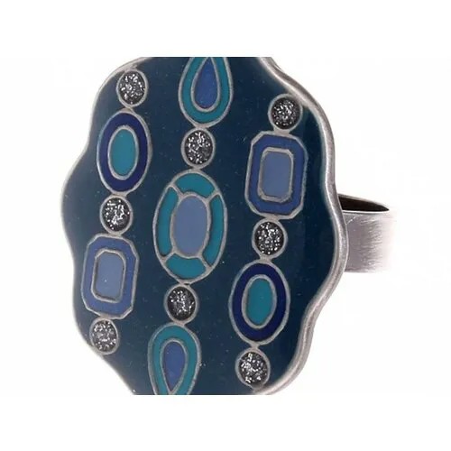 Кольцо Clara Bijoux, бижутерный сплав, серебряный, синий