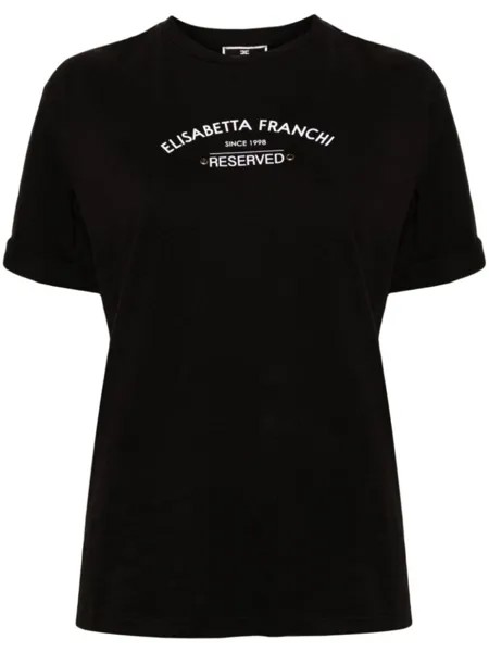 Elisabetta Franchi футболка с логотипом, черный