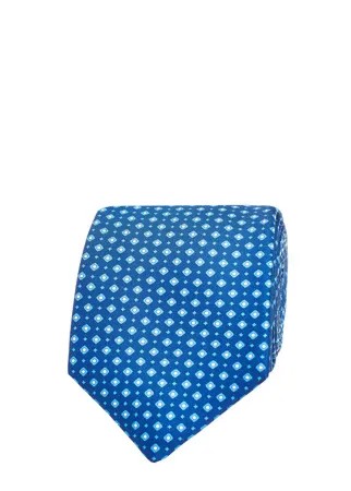 Шелковый галстук из сатина в синих тонах