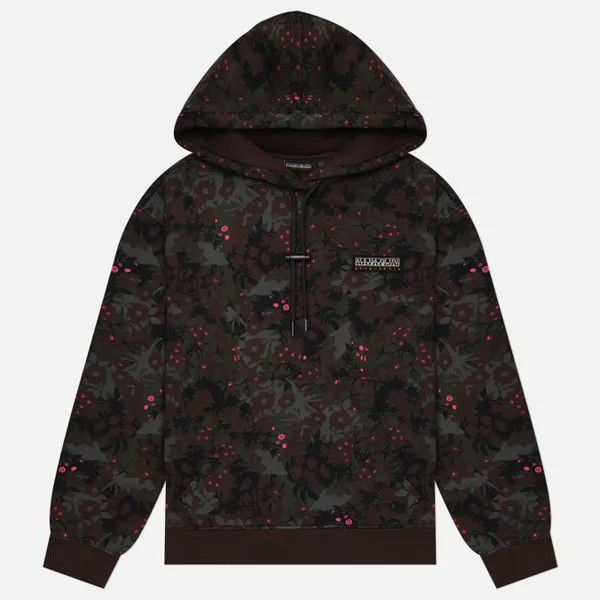 Женская толстовка Napapijri Earth Hoodie All Over Print коричневый, Размер M