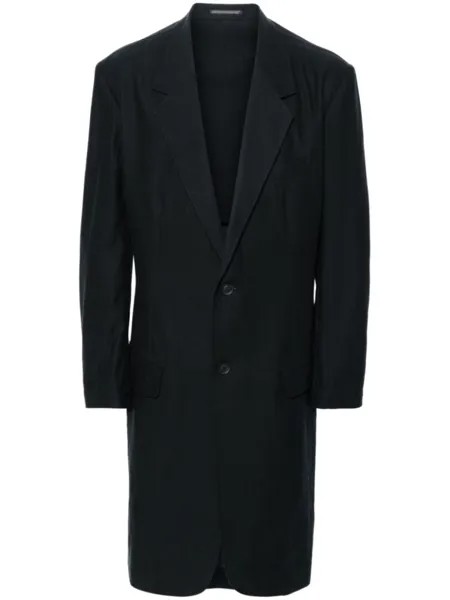 Yohji Yamamoto пальто с графичным принтом, черный