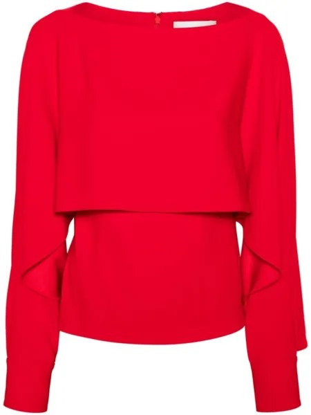 Roland Mouret многослойная креповая блузка, красный