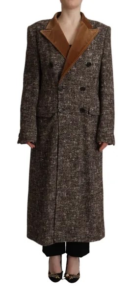 Куртка DOLCE - GABBANA Коричневый шерстяной двубортный плащ IT40/US6/S $5500