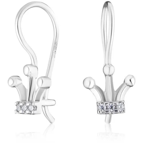 Серьги Ювелир Карат, серебро, 925 проба, фианит, серебряный