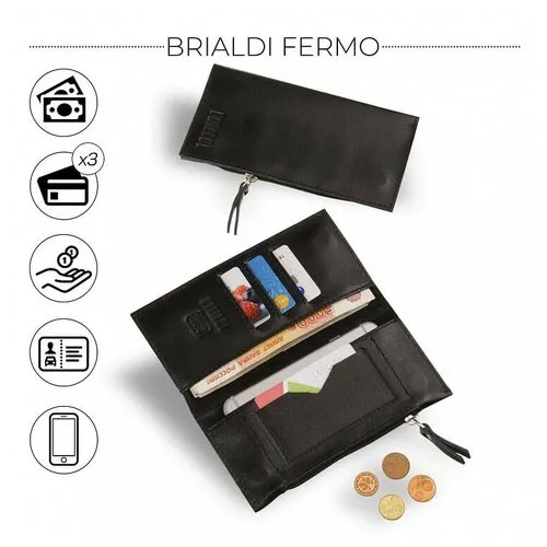 Мужское кожаное портмоне slim-формата BRIALDI Fermo BR08450KZ black