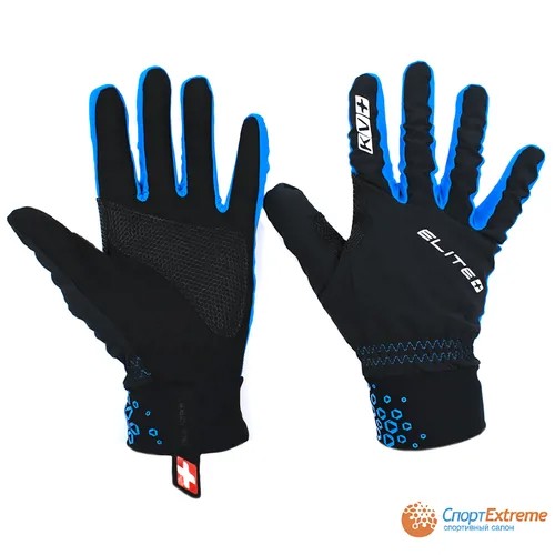 Перчатки KV+ ELITE cross country gloves black\royal 21G04.1 (L, Чёрный)