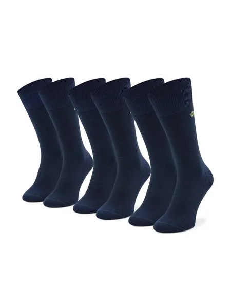 Комплект из 3 высоких носков унисекс Lacoste, синий