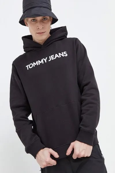Хлопковая толстовка Tommy Jeans, черный