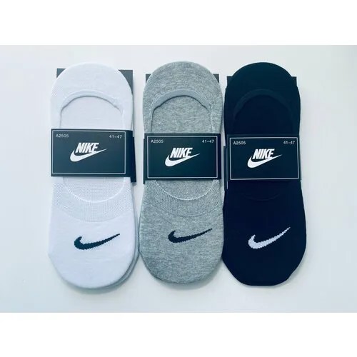 Подследники NIKE, 3 пары, размер 41/47, черный