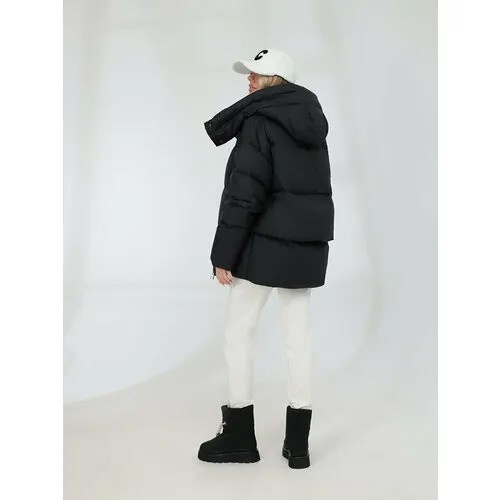Куртка  VITACCI, демисезон/зима, силуэт свободный, размер 42-44, черный
