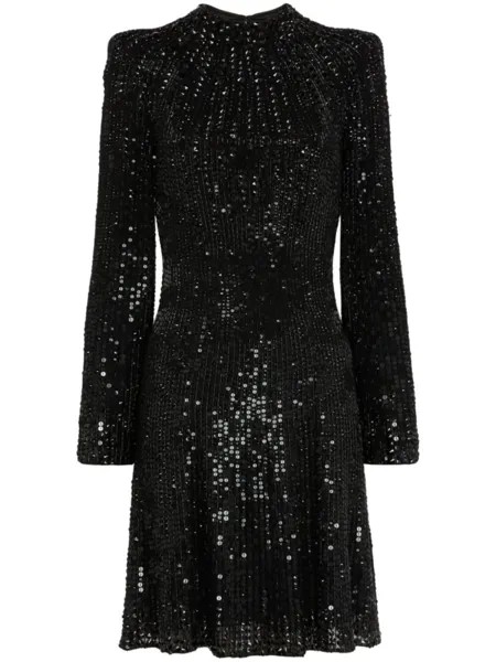 Jenny Packham короткое платье Crystal Crunch, черный