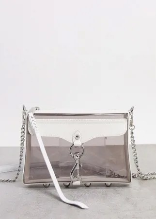 Серая кожаная сумка на плечо с ремешком-цепочкой Rebecca Minkoff-Серый