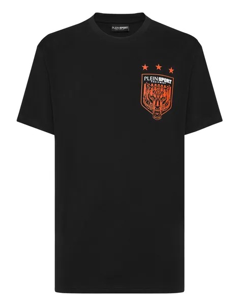 Футболка с круглым вырезом SS Tiger Crest Edition Plein Sport, цвет Black / Orange