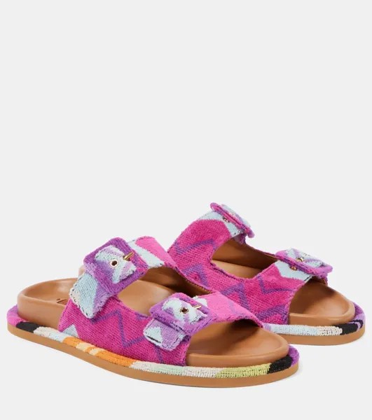 Зигзагообразные махровые сандалии Missoni, разноцветный