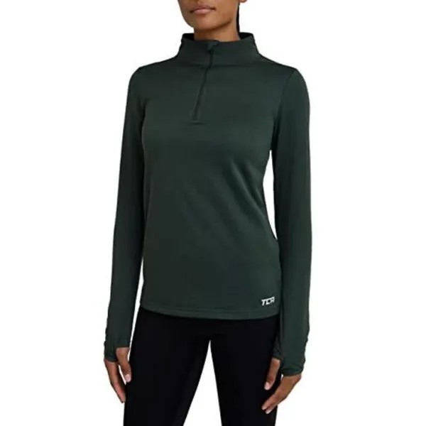 Женская беговая футболка Cloud из флиса с карманами на молнии - сосновый зеленый Tca, цвет gruen