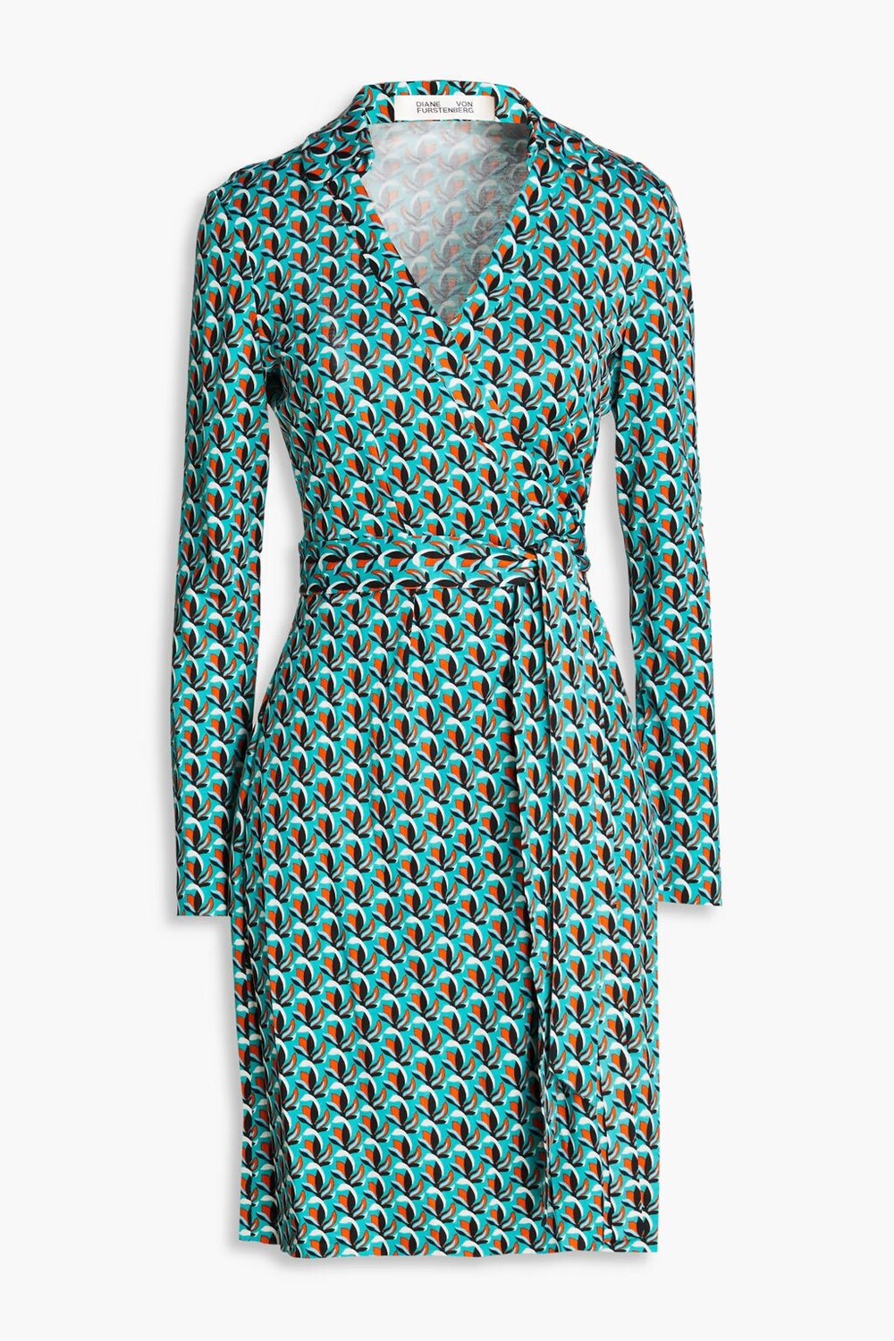 Платье Jeanne из шелкового джерси с запахом Diane Von Furstenberg, бирюзовый