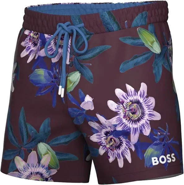 Мужские шорты Hugo Boss Standard Piranha с цветочным принтом и завязками, мультиколор
