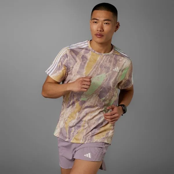 Футболка Adidas MOVE FOR THE PLANET AIRCHILL Short-sleeved T-shirt, цвет Crystal Sand/Pre-Rubbed Fig/Semi Green Spark/Auto