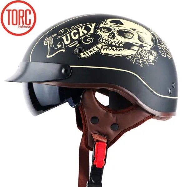 Полулицевой летний мотоциклетный шлем в стиле ретро, Винтажная летняя кепка, детская Защитная твердая Кепка для мотокросса для мужчин и жен...