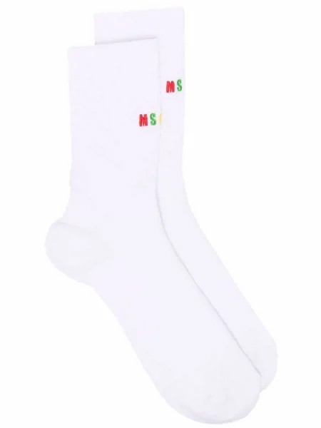 MSGM носки в рубчик с вышитым логотипом
