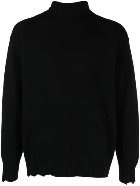 Isabel Benenato distressed-effect roll-neck jumper, черный