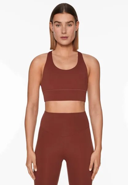 Спортивный бюстгальтер с легкой поддержкой STRAPPY BACK OYSHO, цвет light brown