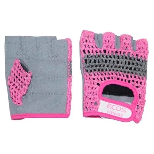 Перчатки для фитнеса, женские, цвет -розово-серые, размер: L, модель: SB-16-1954