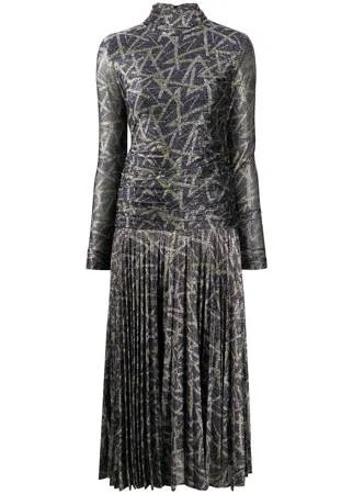 Victoria Victoria Beckham платье с драпировкой и эффектом металлик