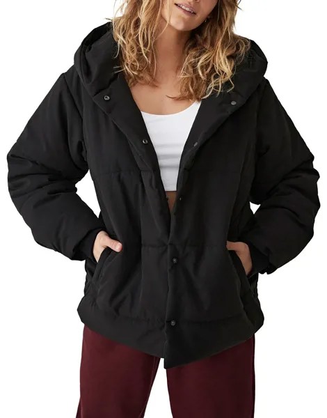 Черное пальто с объемным утеплителем Cotton:On-Черный цвет