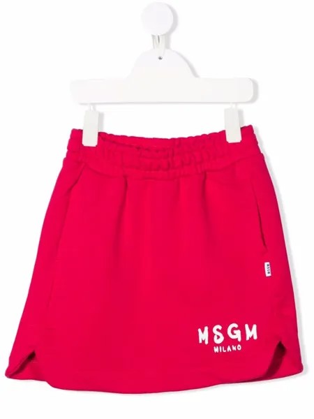 MSGM Kids юбка миди с логотипом