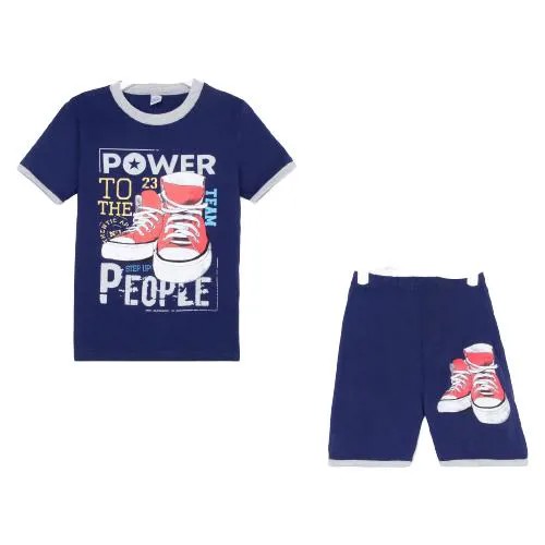 Комплект для мальчика (футболка/шорты) А.BK0005SH, цвет темно-синий, рост 104