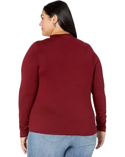 Свитер Liverpool Los Angeles Plus Size Mock Neck Rolled Hem Long Sleeve Sweater, бордовый