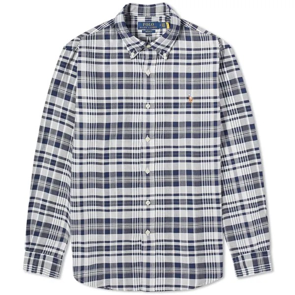 Рубашка Polo Ralph Lauren Check Oxford, цвет Grey Heather & Navy Multi
