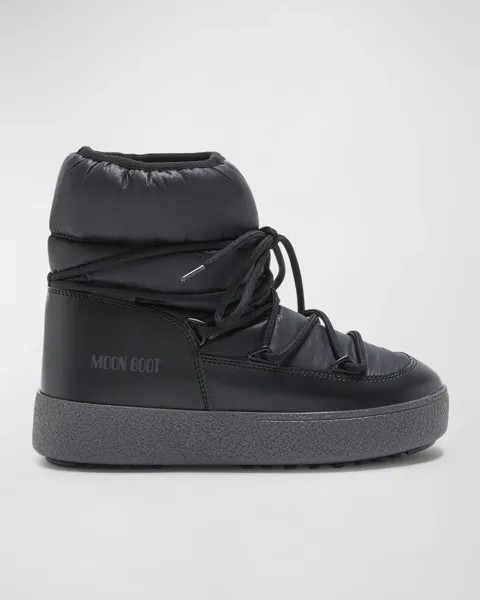 Трековые нейлоновые зимние ботинки на шнуровке Moon Boot, цвет Black