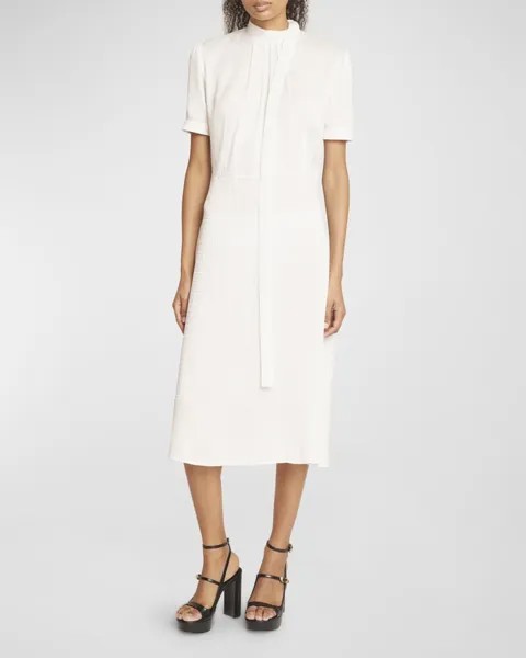 Платье миди с принтом Lavaliere 4G и воротником-стойкой Givenchy