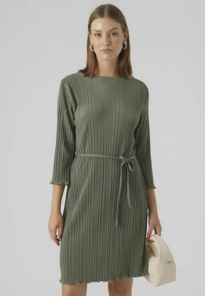 Платье из джерси Plissiertes Aurora 34 Boatneck Short Vero Moda, цвет laurel wreath