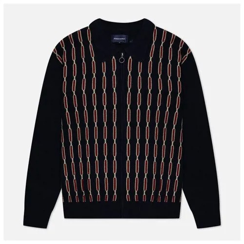 Мужской свитер thisisneverthat Chain Zip Up Polo синий, Размер XL