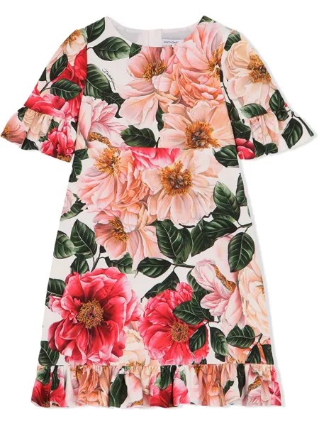 Dolce & Gabbana Kids платье с короткими рукавами и цветочным принтом