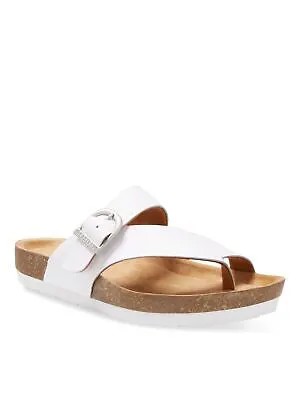 EASTLAND Женские белые сандалии Tpr Cork MidShauna Slip On Leather Thong Sandals 8 M