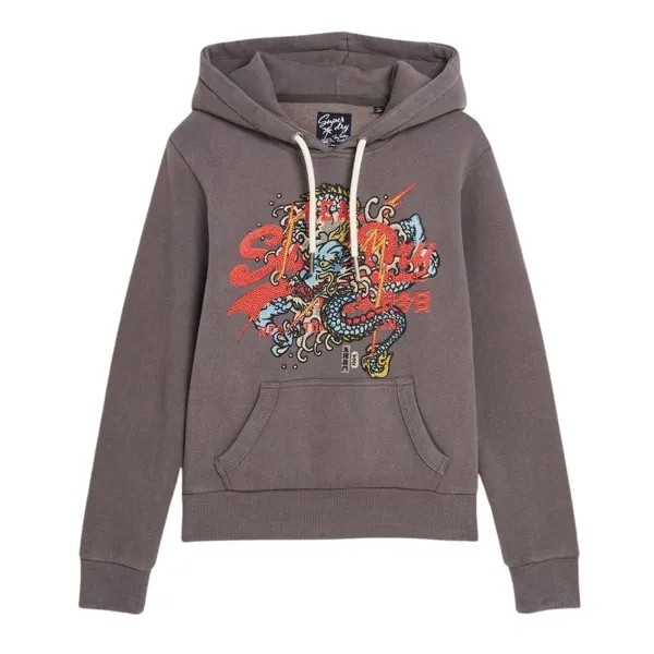 Худи Superdry Tokyo Vl Graphic, серый