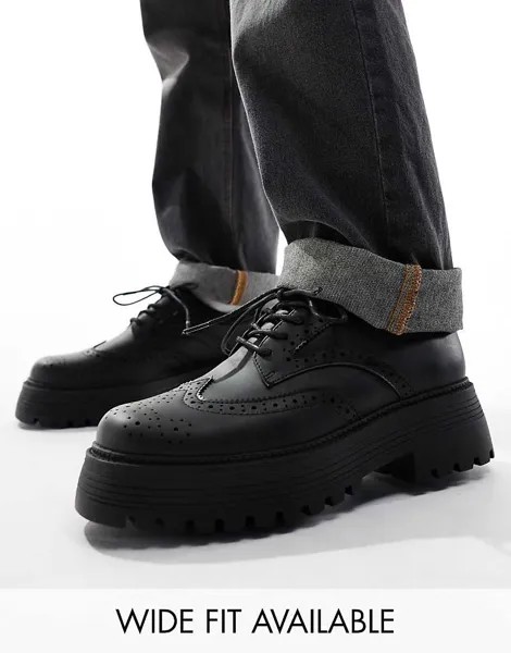 Черные массивные броги на шнуровке ASOS DESIGN