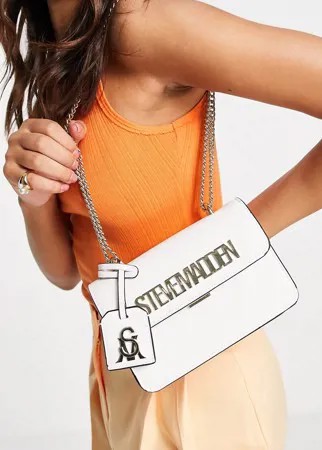 Сумка через плечо белого цвета с ремешком-цепочкой Steve Madden Bstakes-Белый